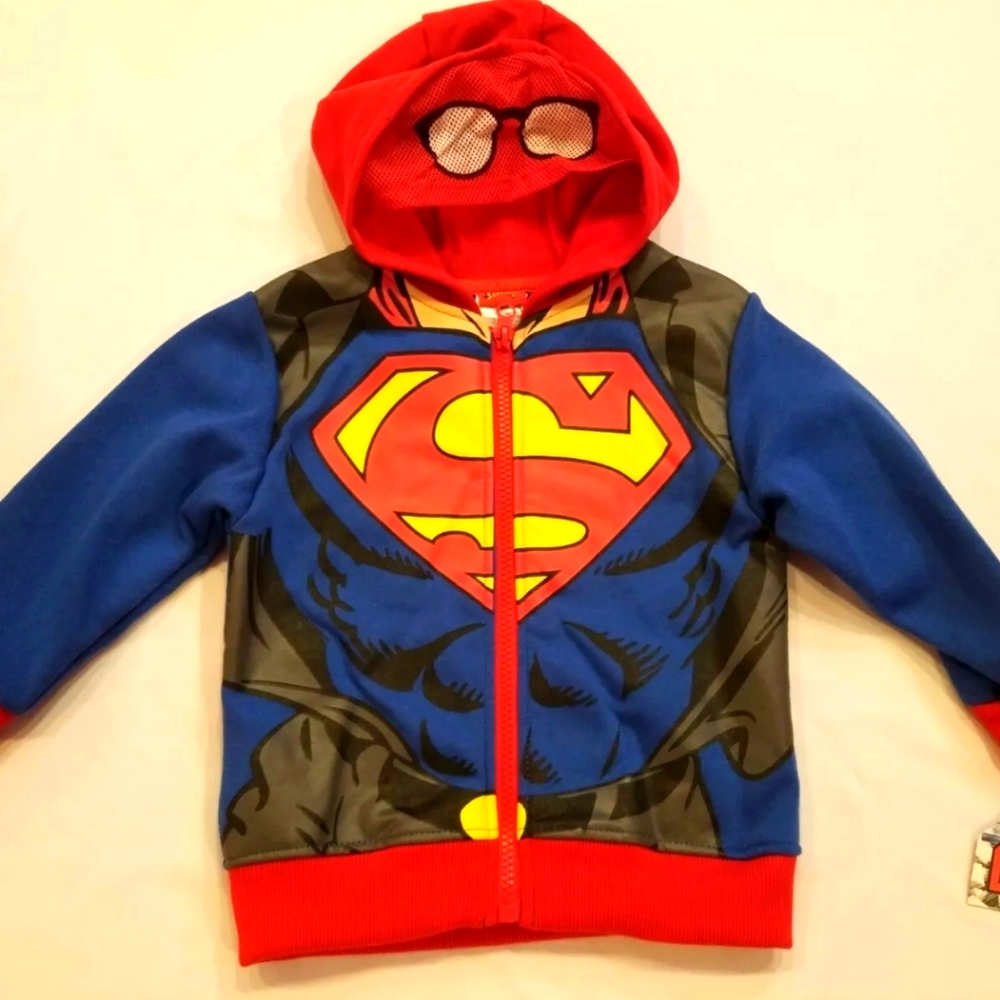 SUPERMAN Hoodie Costume Coat Jacket Size 2T MARVEL DC Comic NWT